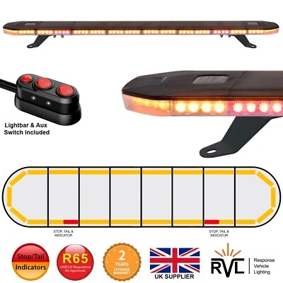 LED Beacon Light Bar 1500mm Stop / Brake Tail Indicators STI Amber Recovery 5ft - Image 1 of 4