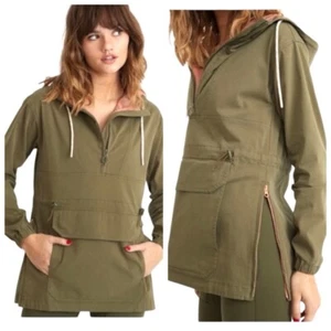 MARINE LAYER NEW Olive Green Hooded Pullover Tacoma Anorak Utility Jacket Small - Picture 1 of 16