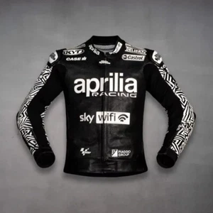 Aprilia Chaqueta de Cuero para Carreras de Motocicletas MotoGP Motocicleta Montar Chaqueta de Cuero - Imagen 1 de 3