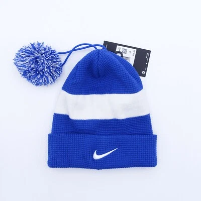 Nike Unisex Adult's Authentic Removable Pom Beanie Hat DH2412-480 Blue/White - Image 1 of 4