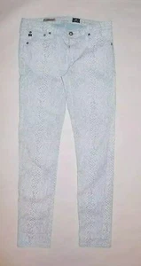 ADRIANO GOLDSCHMIED WOMENS JEANS SNAKE BLUE WHITE LEGGING ANKLE EUC SIZE 28R - Picture 1 of 6