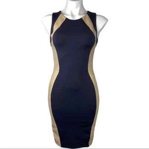 David Lerner Illusion Supple Lambskin Cocktail Body Con Party Dress S - Picture 1 of 8