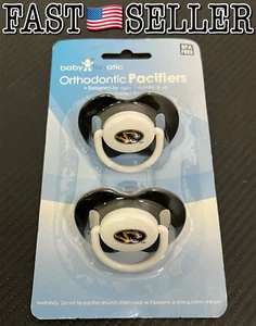 NCAA Missouri Tigers Baby Kieferorthopädische Schnuller, schwarz/weiß, 2er-Pack - Bild 1 von 5