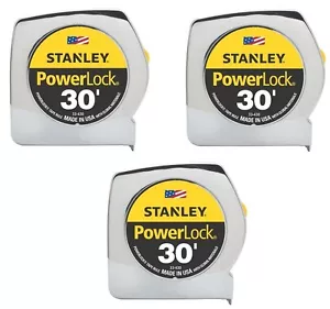 (3) ea Stanley 33-430 30' ft PowerLock Classic Tape Measure Rulers - Picture 1 of 6