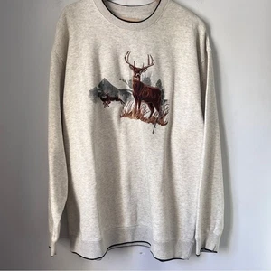 Croft & Barrow Men's Gray Sweater with Deer Motif Large - Picture 1 of 8
