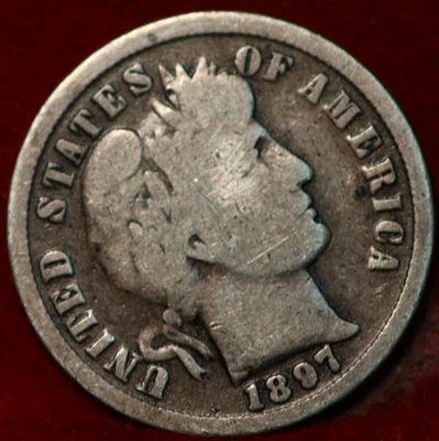 1897 Philadelphia Mint Silver Barber Dime - Image 1 of 2