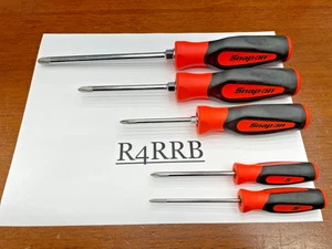 NEW AUCTION Snap-on Tools USA 5pc ORANGE PHILLIPS Screwdriver Lot Set SGDP50BO - Picture 1 of 10