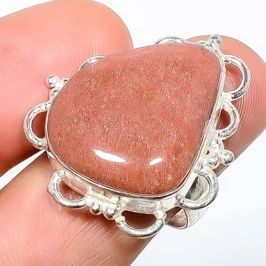 Ювелирное кольцо с серебряным покрытием с золотым солнечным камнем s.9 TR7508-884 - Изображение 1 из 3