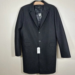 Nuevo con etiquetas Abrigo Express Texturizado Mezcla Lana Sarga Para Hombre Talla Grande - Imagen 1 de 13