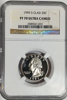 1995 S Clad Washington Quarter Proof ULTRA CAMEO pr70 pr pf PF70 UC NGC BARGAIN - Image 1 of 4