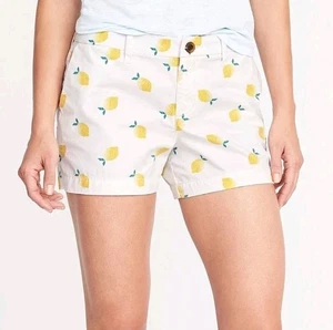 Nuevo con etiquetas Pantalones Cortos Old Navy Limones Blanco y Amarillo Talla 0 Bolsillos Zio Rise 9" en Algodón - Imagen 1 de 9