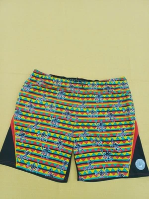 Flow Society Lacrosse Shorts Size Large Jamaican Rasta Skeleton Colorful Bones - Image 1 of 4