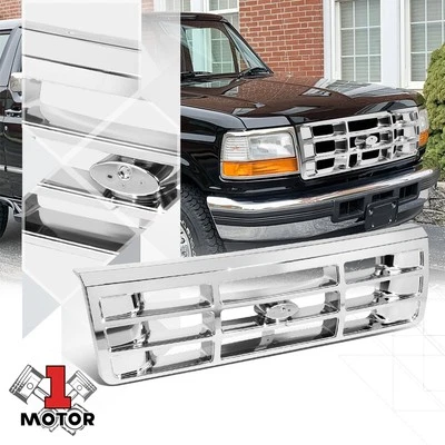 Chrome OE Style Front Bumper Grille for 92-97 Ford F150/F250/F350/F Super Duty - Image 1 of 4