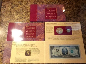 1993 THOMAS JEFFERSON COINAGE AND CURRENCY SET - Picture 1 of 9