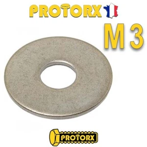 RONDELLE PLATE EXTRA LARGE M3 x (10 à 50pcs) | (3,2mm x 14mm x 0,8mm) INOX - Photo 1/5