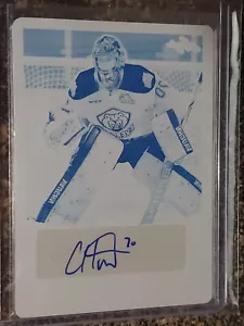2016-17 Leaf Metal CARTER HART CYAN Printing Plate AUTO! 1/1 WOW! - Bild 1 von 2