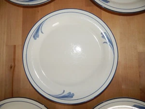5 Lenox Chinastone Blue Brushstrokes Salad Plates 8 1/2" Set - Picture 1 of 8