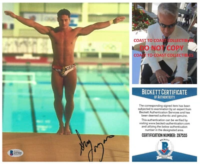 Greg Louganis Driver Firmado EE. UU. Olímpico 8x10 Prueba Fotográfica Beckett Certificado de Autenticidad, Autografiado Foto 1 de 3