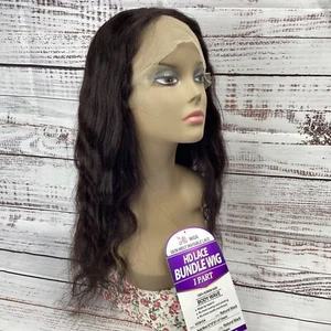 HDWID4 HD Lace Front Wig Natural Black Body Wave 16”-20” 100% Unprocessed Human - Picture 1 of 5