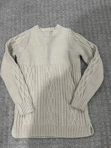 Tommy Bahama Girl Beige Glitter Metallic Cable Knit Sweater Size M(10-12) - Picture 1 of 4