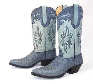 Botas de Vaquero Jurassic Ranch Donna Jean Gris Avestruz Para Mujer 7B Con Incrustaciones Excelentes - Imagen 1 de 11