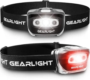 2Pack LED Headlamp - Outdoor Camping Head Lamps, Adjustable Headband Lightweight - Picture 1 of 12