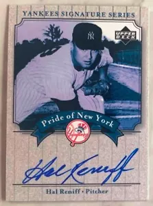 Tarjeta de béisbol autografiada Hal Reniff 2003 de los Yankees Signature Series - Imagen 1 de 2