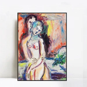 Gerahmte Leinwand Wandbild Umarmung #1 von Marc Chagall Wohnzimmer Wohndeko - Bild 1 von 21