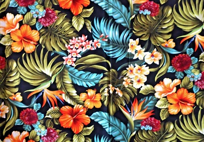 Textiles trans pacíficos - flores tropicales - 2 yardas Foto 1 de 4
