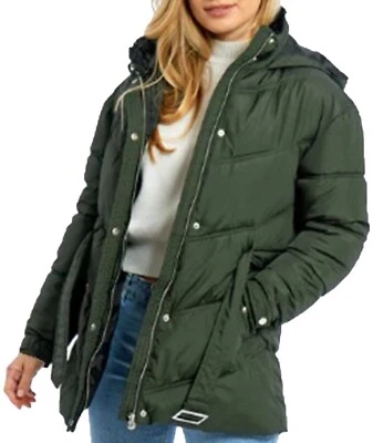 Ladies Parka Green Faux Fur Long Jacket Girls Coat Golden Glow - Image 1 of 4