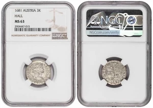 i-650253 Austria 3 Kreuzer 1681 Hall. NGC MS 63 - Picture 1 of 1
