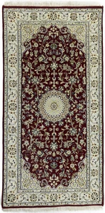 Hand-Knotted Red Floral Classic Indo-Nain Rug Oriental Bedroom Carpet 2'5X4'9 ft - Picture 1 of 16