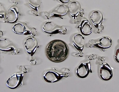 Cierres de langosta chapados en plata de 20 mm con anillo de salto de 6 mm unido sin hallazgos de níquel Foto 1 de 4