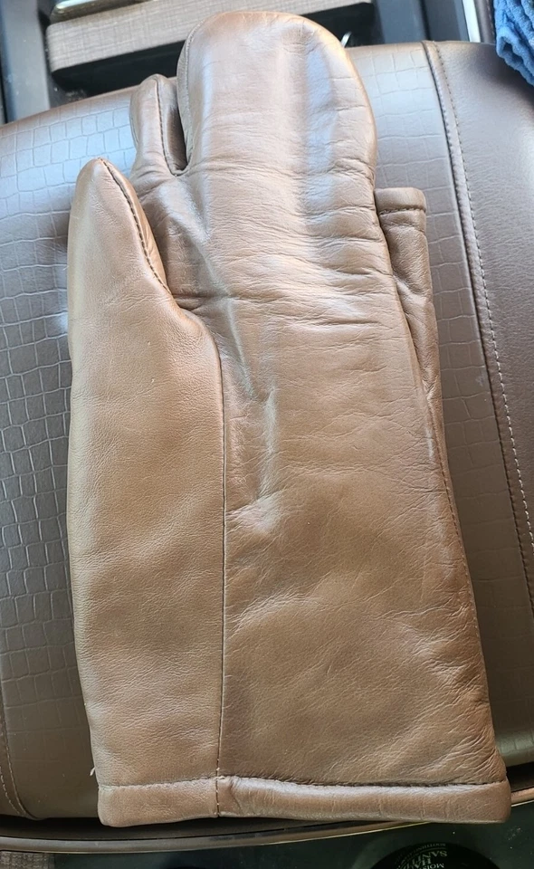 罕见- HTF- 复古皮革单手 Orvis 钓鱼手套/暖手器 — 第 1/4 张图片