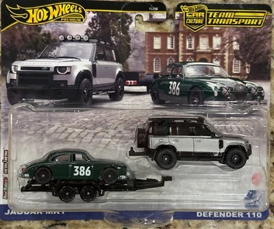 2025 Hot Wheels Team Transport # 74 Jaguar MK1 , 2023 Land Rover Defender 110 - Image 1 of 4