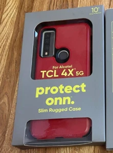 onn Slim Rugged Phone Case with Built-in Microbial Protection for Alcatel TCL - Picture 1 of 7