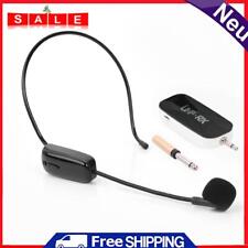 UHF Wireless Microphone Head-wear Mic System Receiver with 3.5 to 6.35 Adapter