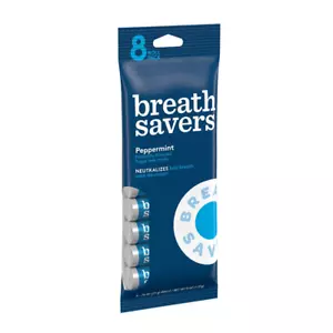 Breath Savers Pfefferminze zuckerfreier Atem Minz Rollen 0,75 Unzen 8 Stück - Bild 1 von 4