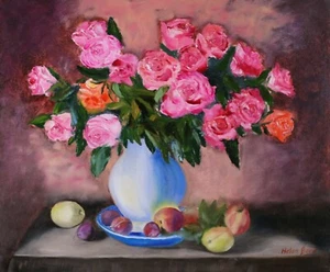 Bouquet of Roses Painting Original Oil Painting Canvas Modern Art 24 by 20" - Picture 1 of 12