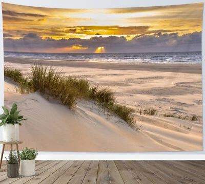 Tapiz naranja atardecer paisaje playa costera colgante en la pared dormitorio dormitorio dormitorio decoración Foto 1 de 4