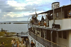 50er Jahre Red Border Slide, The Gota Canal Cruise Ship / Boot, Lake Vattern, Sweden - Bild 1 von 1