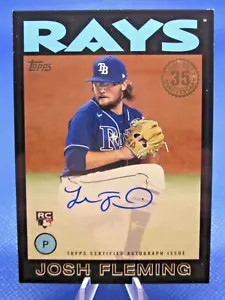 2021 TOPPS UPDATE 86A-JFL JOSH FLEMING 1986 35th AUTO SIGNED RAYS RC BLACK /199 - Picture 1 of 2