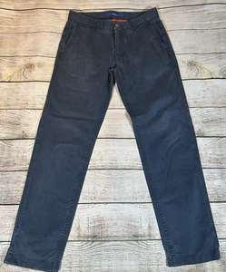 Spoke Chinos Men’s W30 L30 Navy Trousers Cotton Zip Straight Leg  Build A Casual - Picture 1 of 20