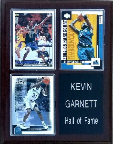 Kevin Garnett Minnesota Timberwolves HOF 3-Card 7x9 Plaque Cover