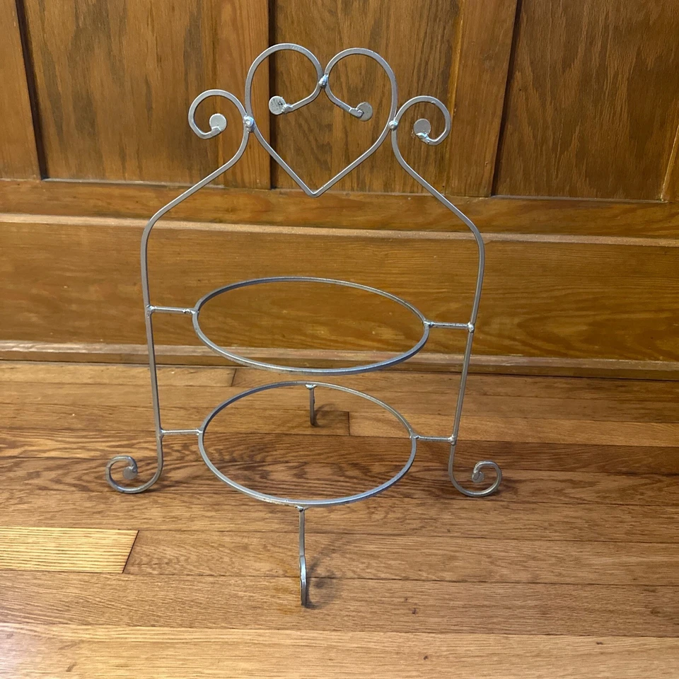 Soporte de 2 niveles para postres y platos Cupcake Galletas Soporte para servidor Pastel Corazón Estante Foto 1 de 1