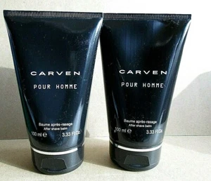 SET OF 2 CARVEN POUR HOMME AFTER SHAVE BALM 100 ML 3.33 OZ AFTERSHAVE NEW NO BOX - Picture 1 of 1