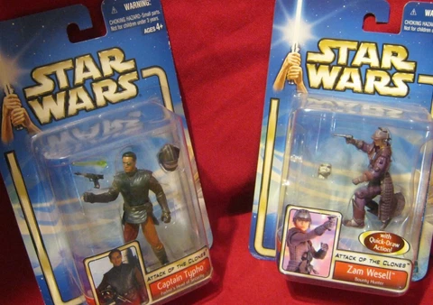 Star Wars...2001.....Captain Typho ...NOC ...&... Zam Wesell...NOC Cover