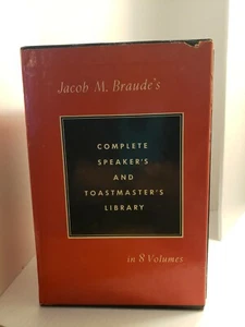 Complete Speaker's and Toastmaster's Library 8 Volumes Jacob M. Braude Book Set - Picture 1 of 2