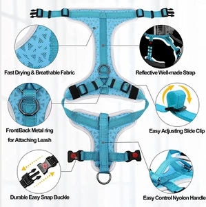 Dog Harness No Pull, Supet Choke Free Reflective Adjustable XS Harness Lease - Imagen 1 de 10