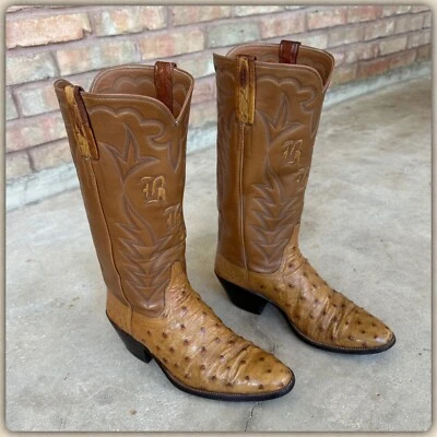 Little’s San Antonio Texas Full Quill Ostrich Exotic Leather Western Boots Vtg  - Image 1 of 4